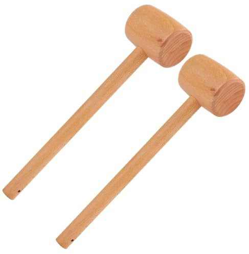 2 uds martillo de madera herramientas artesanales para cuero, mazo de carpintero DIY tallado martillo de haya, martillo pequeño para golpear en la espalda para aliviar la fatiga