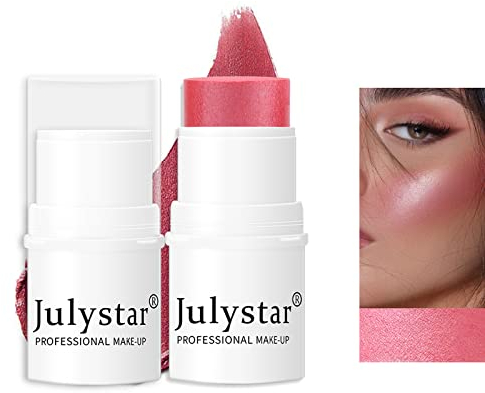 Face Blush Stick, Rouge-Stick Cheek, Dewy Finish Creme Rouge Wange, Langanhaltender Wasserfester Natürlicher Glatter Rouge-Cremestift für Wangen, Augen und Lippen(03)