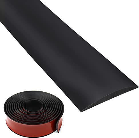 PVC-självhäftande tröskellist övergångsprofil golv 300 x 5 cm, svart självhäftande dörrtröskel för kakel, PVC-profil, övergång