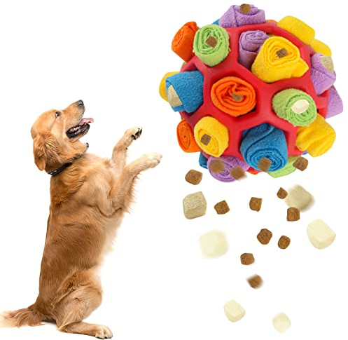 FainFun Schnüffelball für Hunde, Futterball Reizangel, Inteligentsspiezeug für Hunde, Geruchstraining Hund, Futtersuche Instinkt Training, Waschbar Dog Snuffle Ball für Kleine Mittelgroße Haustier