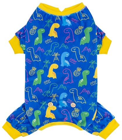 KYEESE Dog Pajamas Comfy Dogs Clothes Pets Costumes Doggie Jammies for Small Dogs Boy Girl Clothes Dinosaur Dogs Onesie Costume Pet Body Suits After Surgery Velvet Coat Soft Pet pjs, Large