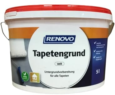Renovo Tapetengrund 5L - Weiße Grundierung für Tapeten - Ausreichend für ca. 30m² - Optimale Vorbereitung für makellose Wandanstriche