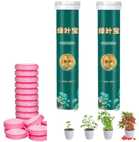 Universal Slow-Release Organic Fertilizer, Home Gardening Universal Slow-Release Tablet Organic Fertilizer,Fertilize Tabs,Concentrated All-Purpose Fertilizer Organic Plant Food (Green*2)
