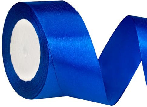 Tiergrade Blaues Satinband, 40 mm* 23 Meter feste Stoffbänder Rolle zum Verpacken von Blumensträußen Hochzeitsfeier Dekoration