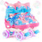 Meerjungfrau Kinder Rollschuhe für Mädchen 4 Größen Verstellbar Mit Leuchtenden Rädern Roller Skates für Anfänger Weihnachts und Geburtstags Geschenke