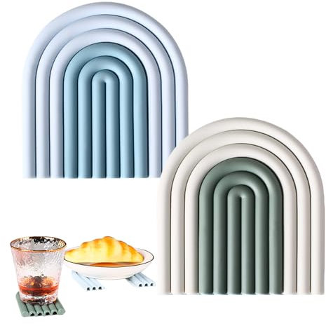 Silikon Untersetzer,2 Stück Untersetzer Placemat Gläser Untersetzer Silikon Topfuntersetzer Platzsets Abwaschbar Glasuntersetzer Silikon Untersetzer Topf Silikon Glasuntersetzer Tisch Platzset