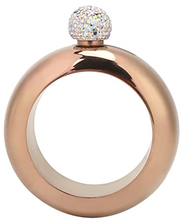 WPKD BLUEIY Bracciale Fiaschetta per Liquore per Donna, Acciaio Inossidabile Vino Alcol Brocca Bracciale Polso Fiaschetta Contenitore per Bere per Danza Festa di Compleanno BarClub (Oro Rosa