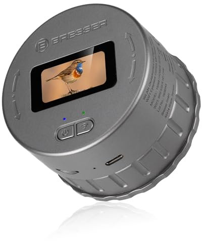 Bresser WLAN-Okularkamera mit Display, 2K-Video, 1.920x1.080px-Foto, für Teleskop, Fernglas etc. mit 30-65 mm Okulardurchmesser, 1,47-Display, App