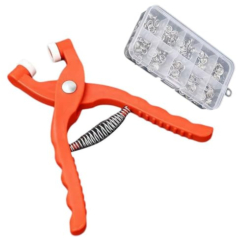 Five Claw Buckle Tool Set, Metal Snaps Buttons With Fastener Pliers Press Tool Kit, Snap Fasteners Kit, Sewing Free Buttons Set, Fastener Pliers Tool Kit for Jeans Wears Bags (Tool+100)