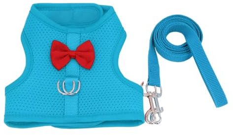 Harnais Laisse Lapin Réglable, Gilet Marche Lapin en Maille Respirante, Gilet Nœud Papillon Formel pour Lapin Chaton Cochon d'Inde Chinchillas