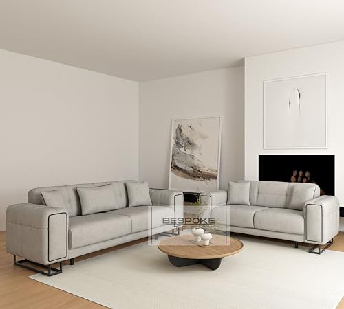 BESPOKE BEDS Sofa Bed, 3 seater and 2 seater Fabric Click Clack Sofa Bed with Metal Legs, Convertible Bed Settee, 5 Seater Sofa for Living Room, Spare Room, Bed Room, Guest Room