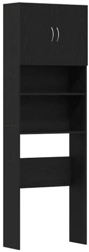 vidaXL Tvättmaskinsskåp svart ek 64x24x190 cm konstruerat trä