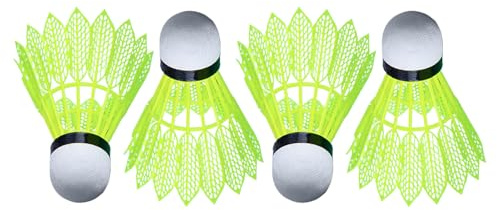 Generisch Lot de 4 balles de badminton lumineuses | Volants d'entraînement coupe-vent avec haute visibilité pour le parc, la salle de sport, l'école et les jeux familiaux