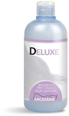 Shampoo per Cavalli alla Lavanda Arcafarm DELUXE 500 ml per Lavaggi frequenti, Azione detergente, efficace contro lo sporco | cura del cavallo, made in Italy