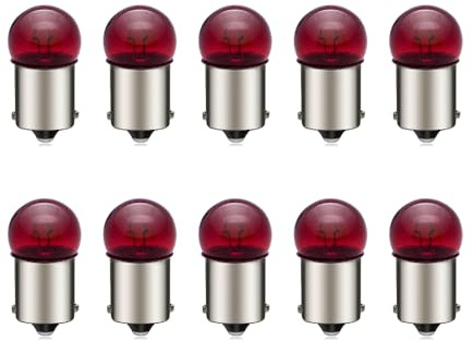 SOFOC 1156 P21W BA15S Bombilla Rojo G18 12V 10W para Luz Trasera de Auto/Motocicleta, Lámpara de Freno, Luz Antiniebla Trasera .etc Sin Polaridad 10Pcs