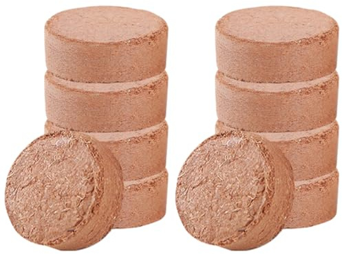 PLAFOPE Blocs Nutritifs de Tourbe Compressée 60 Pcs Petit Format, Substrat de Culture pour Semis de Fleurs et Légumes, Terreau de Jardin Absorbant et Enrichi en Nutriments, pour Balcon