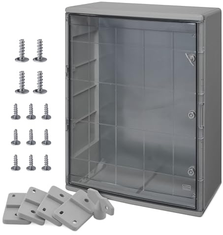 BOXEXPERT® Verteilerkasten außen wasserdicht [ABS Kunststoff IP65 Gehäuse inkl. Sichttür] grau (Serie Fleet) 800x600x260mm | Schaltschrank außen | Wandschrank | Industriegehäuse | Leergehäuse