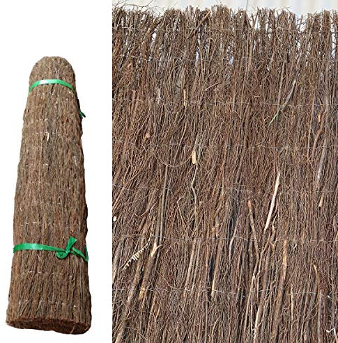 ADO - Rollo Brezo Ecológico Oscuro | Ocultación Total Jardín y Balcón | Duradero y Resistente | 1,5m Altura x 3m Longitud, 2800 g/m2 (1- Brezo)