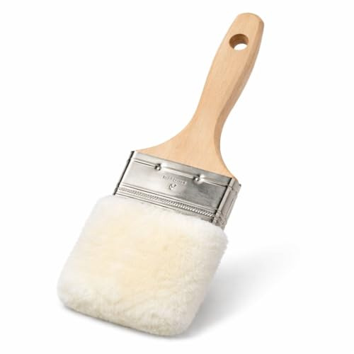 Lambskin Stain & Paint Brush - for use with All Latex and Oil Based Paints, Stains and Polyurethanes. 100% Natural Lambskin - New and Patented Design (3 Inch)