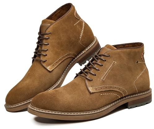 Arkbird Mens Chukka Boots Suede Leather Classic Fashion Casual Ankle Lace-up Dress Boots for Men