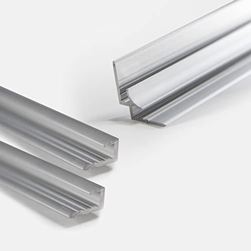 dedeco Aluminium Profilset 2x Abschlussprofil Endprofil & 1x Eckprofil Verbindungsprofil Alu 200cm für 3mm Duschrückwände Wandverkleidung Rückwände