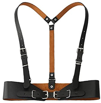 TOFBS Punk Taille Harnais Ceinture en Cuir Corps Poitrine Chaîne Noir Goth Gilet Ceinture Réglable Bijoux de Corps pour Femmes Filles Cosplay Party Rave Halloween Costume (#8)