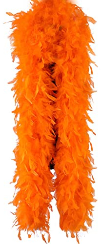 Uposao Federboa Weihnachtsboa, Länge 200CM Flauschige Feder Schal Verkleidung Girlande für Damen Mädchen Fasching Mottoparty Karneval Kostüm Accessoire Hochzeitsdekoration, Heimdekoration,Orange