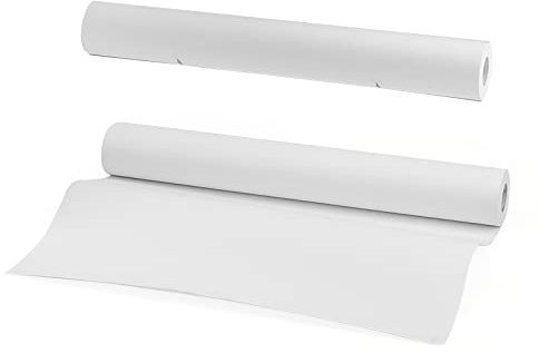 MUKCHAP 2 Rolls 44cm x 25m Drawing Paper Roll, White Painting Paper Roll, Art Easel Paper for Sketch, Drawing