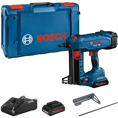 Bosch Professional BITURBO GNB 18V-38 Cloueuse à béton sans fil (diamètre de clou 2,7-3,0 mm, longueur max. des clous 38 mm, 2 batteries ProCORE 4,0 Ah, chargeur GAL 18V-40, 1 goupille d'expression, 1