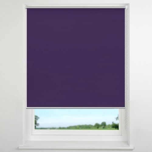 Verdunkelungsrollo Ohne Bohren 100 x 200 cm Blickdicht Hitzeschutz Rollade Rollo Klemmfix Rollo Einfache Installation für Fenster und Türen, Lila