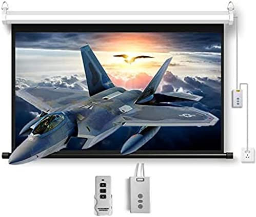 Écran de projecteur motorisé avec télécommande, écran de Projection électrique déroulant de 60 Pouces, écrans de cinéma pour Mur ou Plafond