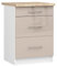 AKORD | Küchenschrank mit Arbeitsplatte - Oliwia S60 | Küchenunterschrank mit 3 Schubladen | Unterschrank Küche 60 cm Breit | ABS-Kante 18 mm | 46 x 60 x 85 cm | Weiß & Cappuccino Glanz