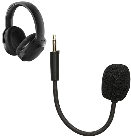 kwmobile Microfono Ricambio Cuffie Gaming Compatibile con Razer Barracuda X Cuffie - Jack 3,5mm - Cavo 10 cm - nero