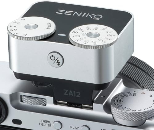 ZENIKO ZA12 Flash para cámara de doble rueda, mini flash retro con modo automático, flash tipo C recargable, 60 g, ligero y portátil, para cámaras réflex digitales y sin