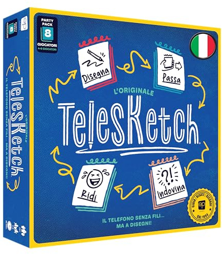 Asmodee – TELESKETCH – Nuova Versione – Gioco da Tavolo Divertente per Famiglie, Bambini e Amici – Idea Regalo – 4-8 Giocatori – 10+ Anni – Edizione in Italiano