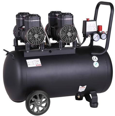 Compresor de aire profesional con certificado CE SILENCIOSO, 50 litros 2.6 cv 8 Bares