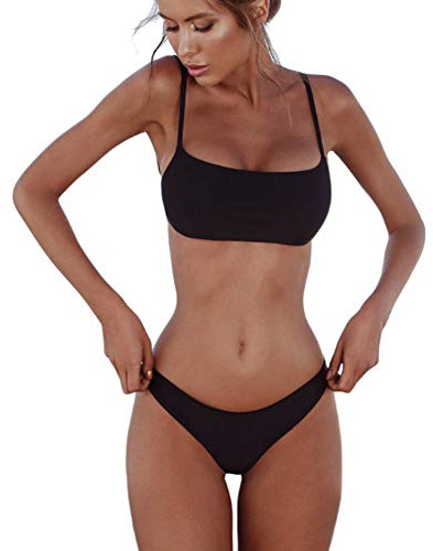 Meioro Conjuntos de Bikinis para Mujer Push Up Bikini Traje de baño de Tanga de Cintura Baja Trajes de baño Adecuado Viajes Playa La Natacion