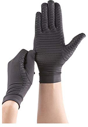 LifeBest 1 par de Guantes de Terapia de Cobre contra la Artritis Los Guantes de Artritis de Dedo Completo aceleran la recuperación y alivian los síntomas de Artritis, RSI, tendinitis y más