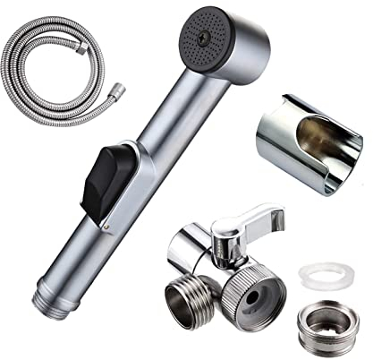 Handheld Bidet Toilet Sprayer, Bathroom Bidet Tap Spray Toilet Cleaning Shower Head Hose with Bracket Holder for Personal Shattaf Cloth Washing Diaper Douche