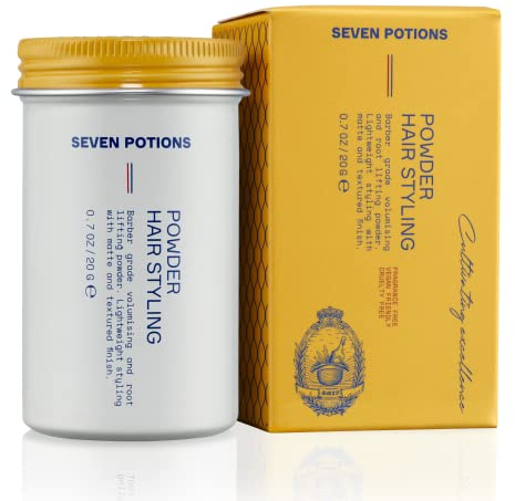 Seven Potions Haarstyling-Puder für Männer 20g: Wurzellifting-Staub, Volumen & Textur - flexibler Halt, natürlicher Look für alle Haartypen - vegan, tierversuchsfrei