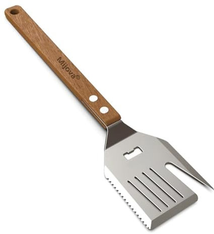 Spatule de barbecue pour barbecue en plein air, outil de barbecue multifonction, accessoires de barbecue extra longs, emballage de boîte, plus amusant, plus efficace, accessoires de barbecue en acier