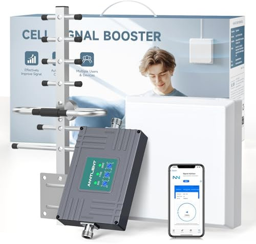ANNTLENT Amplificador de señal móvil – Banda 20/8/1 Repetidor gsm Amplificador 4G 3G LTE para el hogar Oficina Repetidor Señal Móvil Todos los Operadores Cobertura hasta