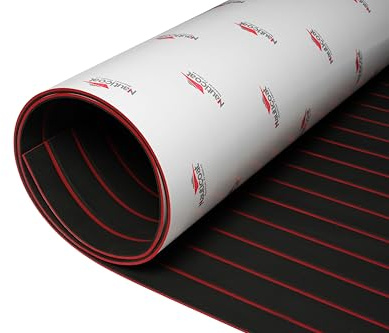 Nauticoat Eva Bootsbelag, Selbstklebender Eva Schaum Bootsbodenbelag, Rutschfester Teak Bootsbelag 240cm x 110cm/60cm für Deckboot, Jon-Boote, Wohnmobile und Schwimmbäder