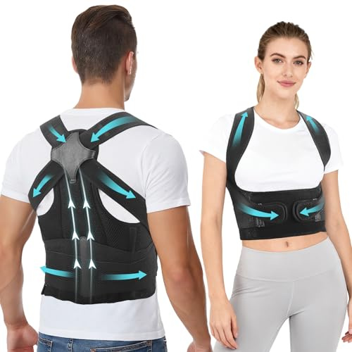 Corretor de postura para la espalda hecho de nylon ultraligero | Cinturón de soporte de espalda para corrección de postura para mujeres y hombres | Correa de corrección de postura, Corrector de