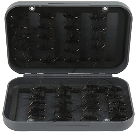 CHICIRIS 40-teiliges Set mit Fliegenfischen, Handgefertigte Köder mit Realistischem Schwarzen Ameisen-Design, wasserdichte Box für Angler