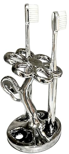 Soporte Cepillo de Dientes,Jicyor Portacepillos de Dientes con Forma de Flor,Tiene Capacidad para 6 Cepillos Estándar,También Puede Guardar Pinceles y Brochas de Maquillaje