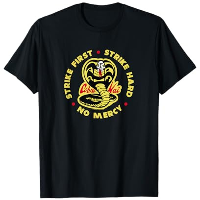 Cobra Kai Schlag zuerst zu Kobra Logo T-Shirt