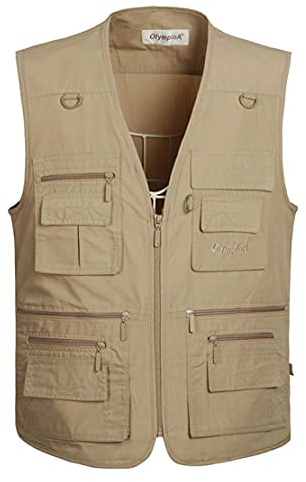 Hommes Casual Gilet de Plein air,Hwalleum Homme Multifonctionnel Grande Taille Veste sans Manches Été Respirant Séchage Rapide Multi-Poches Gilets Extérieurs pour le Travail Voyager Pêche Photographie