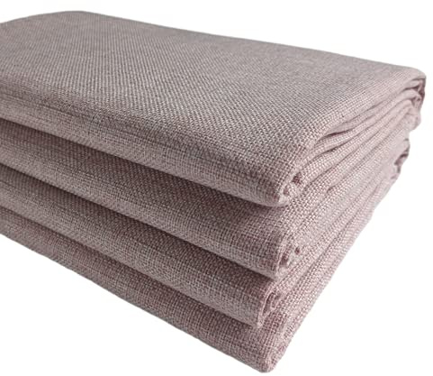 TinaKim Slub Linen Type Cloth Fabric, Upholstery Material, for Couch Chair Repair DIY (Pink 19, 3 Yard (57x 108 inch))