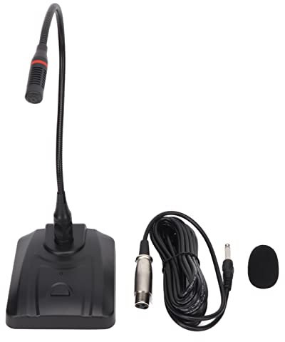 Desktop-Schwanenhals-Kondensatormikrofon, Schnurgebundenes Sprachkondensatormikrofon Zur Tischmontage mit Pop-Filter, XLR-Mikrofon für Konferenz, Meeting, Video, Live-Streaming,